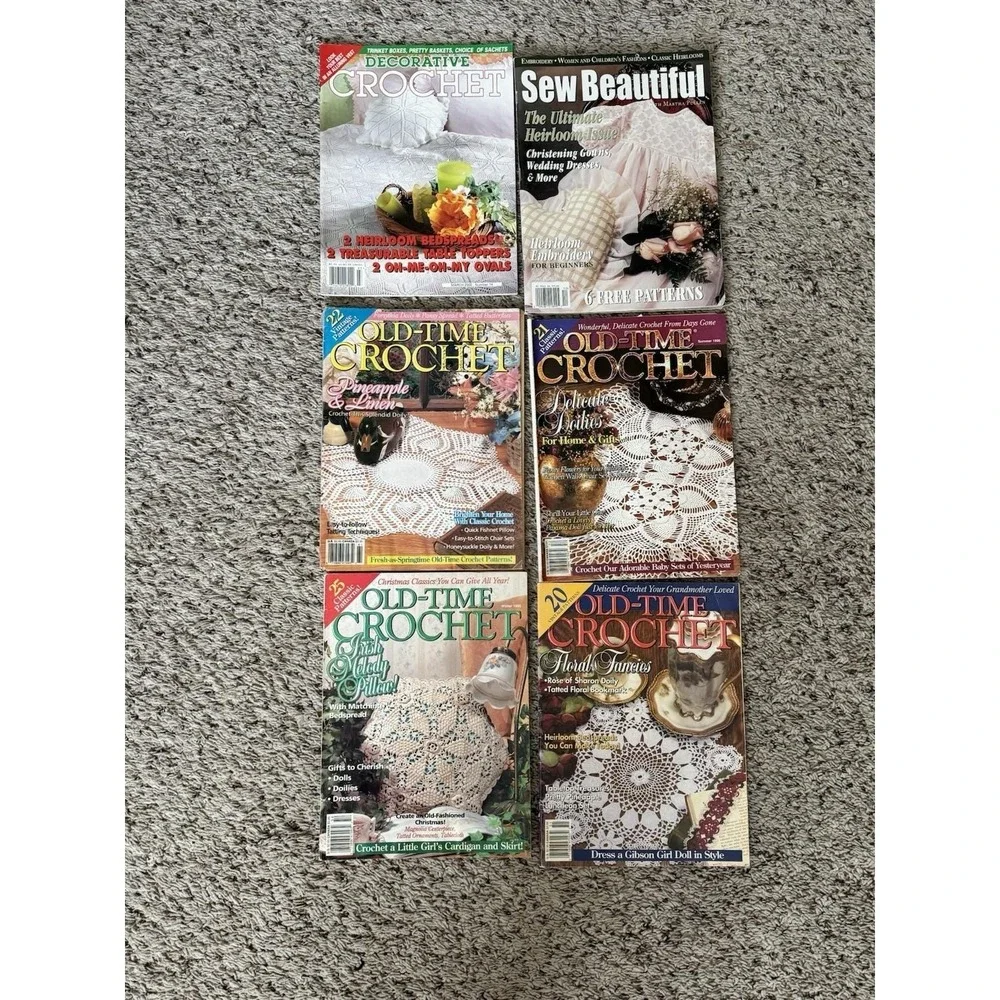 Old Time Crochet Miscellaneous Magazines 1990's -‎ 2000 Complete Years Lot Of 6